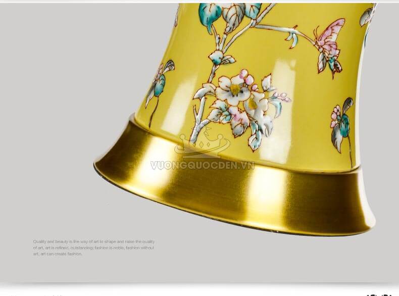 Đèn bàn gốm trang trí hoa văn tinh xảo abr117-10